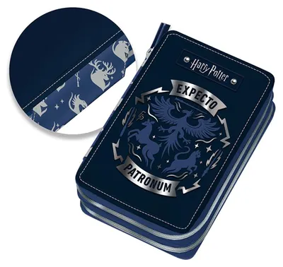 Penar cu accesorii Graffiti Harry Potter - Expecto Patronum, 2 fermoare