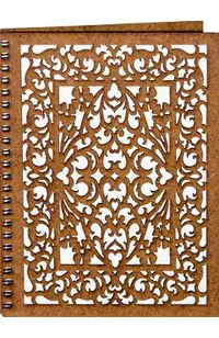 Agenda din lemn: Model filigranat complex