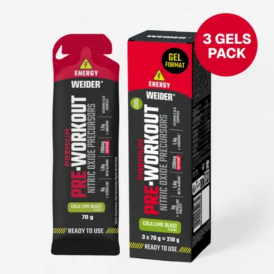 Geluri pre-antrenament cola lămâi verzi, precursori ai oxidului nitric 3x70g