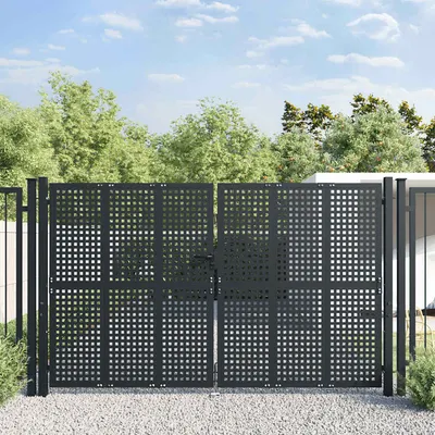 vidaXL Poartă de grădină antracit 300x200 cm oțel