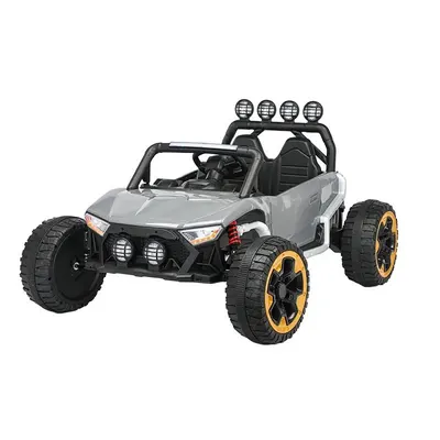 Masinuta electrica pentru copii cu telecomanda 2,4G Nichiduta Alaser Grey,2motoarex55W,Roti EVA cu rulment,Scaun din piele ecologica,Suspensii,Lumini LED fataspate,Usi cu deschidere,Functie leganare,Bara cu proiectoare