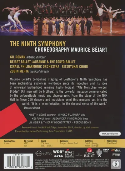 The Ninth Symphony (DVD) | Kristin Lewis, Mihoko Fujimura, Kei Fukui, Alexander Vinogradov, Ritsuyukai Choir, Israel Philharmonic Orchestra, Zubin Mehta