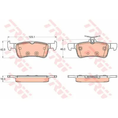 Set placute frana, frana disc TRW GDB2055