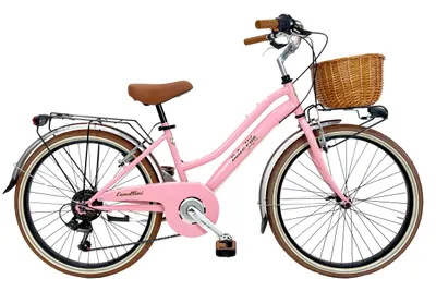 Bicicletă pentru fete Dolce Vita JUNIOR 24" cu coș - Roz