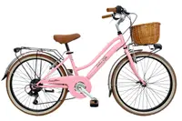 Bicicletă pentru fete Dolce Vita JUNIOR 24" cu coș - Roz