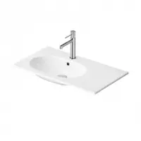 Lavoar incastrat alb 80 cm, dreptunghiular, cu picurator pe partea dreapta, Cersanit Zen