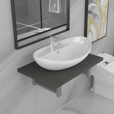 Gossi set mobilier de baie, 2 piese, gri, ceramica