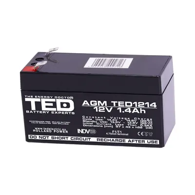 Acumulator AGM TED1214F1 12V 1.4Ah