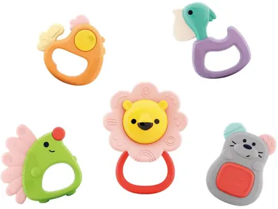 Set de zornaitoare pentru bebelusi Hola Toys - Animale de padure, 5 buc