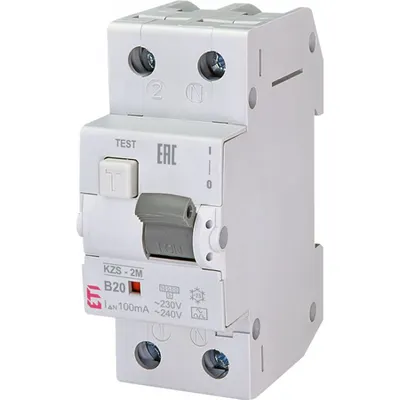 KZS-2M Intrerupatoare de curent rezidual cu protecție la supracurent, 2 module, tip A și AC KZS-2M A B20/0.1
