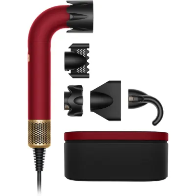 Dyson Supersonic r HD17 T1/T2 Red Velvet/Gold uscător de păr profesional, cu ionizator Straight + Wavy 1 buc