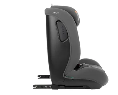 Scaun auto cu isofix KikkaBoo 76-150 cm i-Flit i-SIZE Light Grey,conectori isofix telescopici,tetiera reglabila in 12 pozitii,perna reductor,ghidaj multi centura,SPS-sistem de protectie laterala,top tether,spatar reglabil