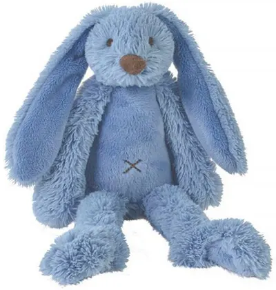 Jucarie moale Happy Horse - Iepurasul Richie, albastru inchis, 38 cm