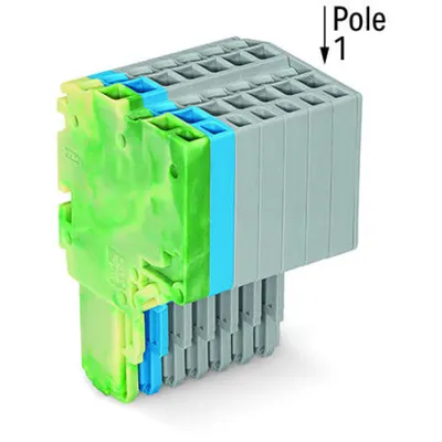 2-conductor female connector; 1.5 mm²; 8-pole; 1,50 mm²; green-yellow, blue, gray
