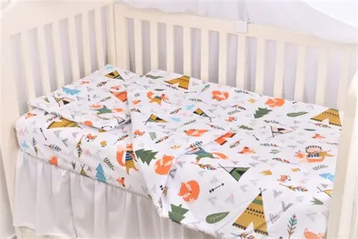 Lenjerie 6 piese patut 120x60 cm bumbac model Animalute