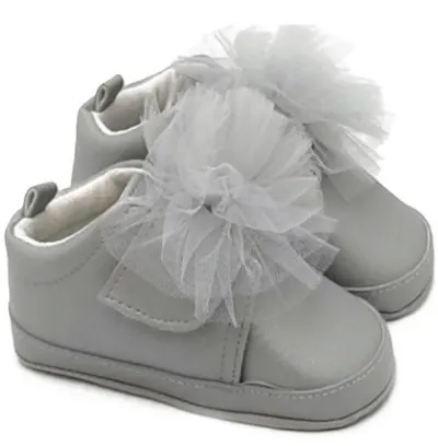 Pantofi pentru bebeluși Funny Baby - Premium, mărimea18, 8-12 luni, balerine, argintiu