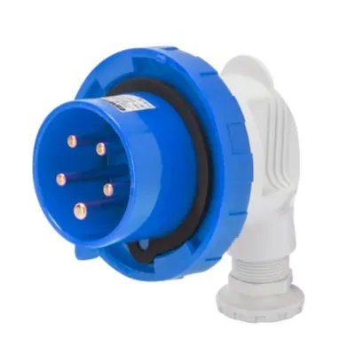 Stecher fisa industriala 90° - IP67 - 3P+E 16A 200-250V 50/60HZ - BLUE - 9H - Strangere cu surub