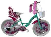 Bicicleta copii Belderia Linda, culoare turcoaz, roata 18 , cadru din otel