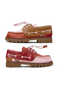 Camper mocasini pentru copii din piele Compas Kids TWS