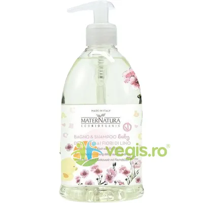 Sampon si Gel de Dus pentru Copii cu Flori de In 500ml