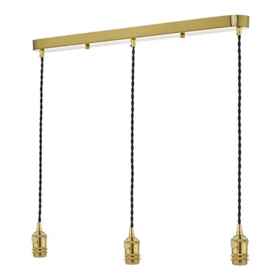 Lampa suspendata 3 Light Bar Suspension Brass With Black Cable