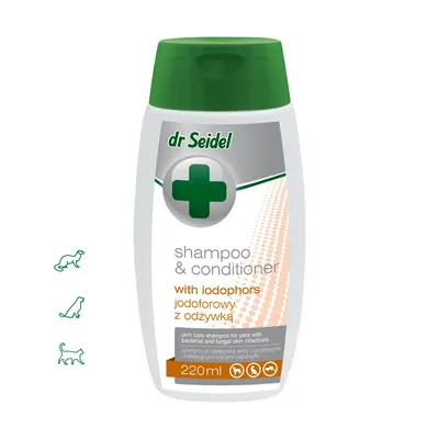 Sampon si balsam pentru caini si pisici, IODOFOR , Dr. Seidel, 100 ml