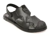 Sandale GRYXX negre, T6388, din piele naturala