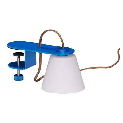 Veioză albastră cu abajur din sticlă (înălțime 23 cm) Lure – Hübsch