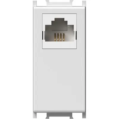 Modul Priza tel.RJ12 alb, TEM Modul TEM-KM30PW-B