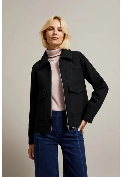 Jacheta neagra cu buzunare mari - Negru