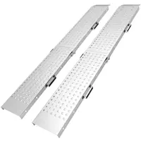 HOMCOM Set 2 Rampe de Încărcare Pliabile, 180x25,5 cm, 400kg, pentru Moto/ATV/Remorcă/Pick-Up, Argintiu | Aosom Romania