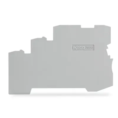 End and intermediate plate; 1 mm thick; for 3-conductor terminal blocks; gray