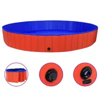 vidaXL Piscină pentru câini pliabilă, roșu, 300 x 40 cm, PVC