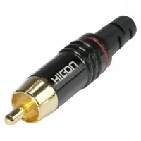 Conector de lipit metalic RCA tata, HICON HI-CM06-RED