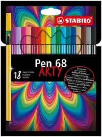 Pixuri marcatoare Stabilo Arty - Pen 68, 18 culori
