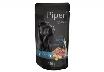 Hrana umeda Piper Adult, Miel, Morcovi si Orez brun, 150 g