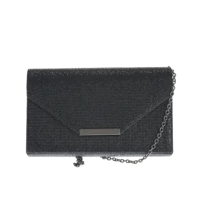 Plic elegant de seara cu strasuri negre