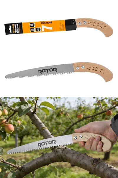 Fierăstrău manual 270 mm cu mâner din lemn ROTOR