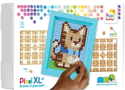 Set creativ Pixelhobby - Mozaic cu cadru și pixeli XL, pisoi