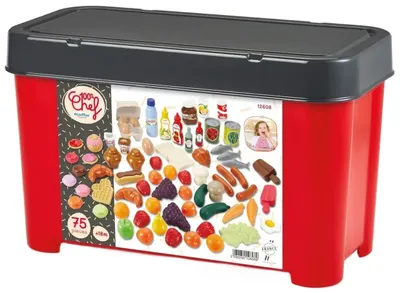 Set de joacă Ecoiffier - Produse alimentare, 75 piese