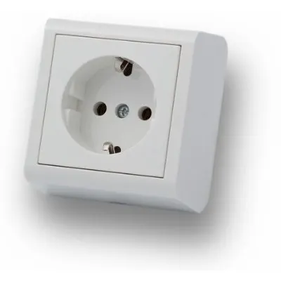 Priza Schuko PT Nivo Ovivo OV00669, 10A, 250V, IP20, alb