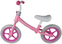 Bicicleta fara pedale cu roti de 12 inch din spuma EVA, cu scaun si ghidon reglabile in inaltime, Push Sport Roz, inaltime sezut 29-34 cm, de la 3 ani, inaltime recomandata 80-108 cm