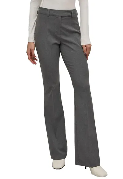 Pantaloni dama - evazati - poliester/viscoza - gri