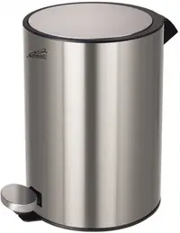 Coș de baie Inter Ceramic - 7072, 5 l, Anti-Fingerprint, crom