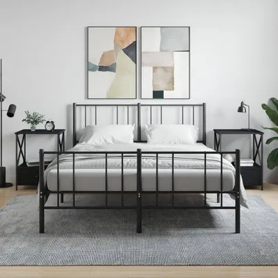 vidaXL Noptiere, 2 buc., negru, 50x41x65 cm, lemn compozit