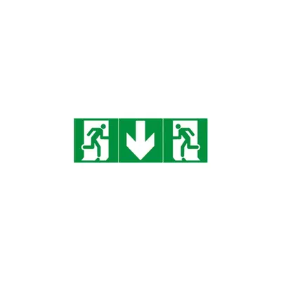 Label - pentru emergency lighting luminaires - exit Usa below - 100 x 200 mm
