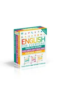 English for Everyone English Idioms, Vocabulary Builder, Phrasal Verbs 3 Book Box Set