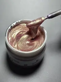 Gel UV Construcție FSM Unicorn 50gr Nr. 02 | Roz-Malvin cu Reflexii Aurii | fsm-romania.ro