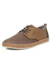Pantofi barbati - bej - textil - piele naturala -