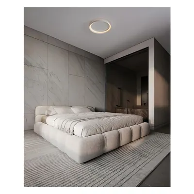 Plafoniera ORMI Triac Dimabil Nisipiu Alb Aluminiu & Acrylic LED 38 Wat 220-240Volt 2713Lm IP20 2700-4000K CCT Dip Intrerupator Deschis sus & jos
